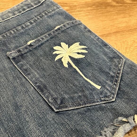 Show Me Your Mumu Houston Jean Shorts Size 27 Denim Palm Beach Distressed - Picture 8 of 8